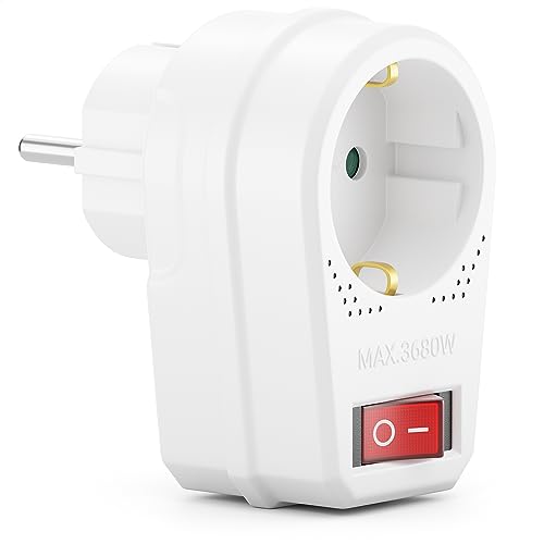 Adaptador de energia deleycon MK-ADAPTO-3 (Electricidade e Domótica) deleyCON - Fontes de alimentação elétrica - interruptor, 1 tomada, interiores