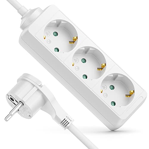 Extensão Elétrica DELEYCON 3 tomadas Branco deleyCON - Fios e cabos elétricos - extensão elétrica, 3 tomadas, conector plano
