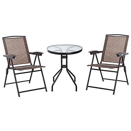 Conjunto de Móveis de Jardim Outsunny | Castanho, Prateado Outsunny - Conjuntos de móveis de exterior - conjunto, móveis, jardim, castanho, prateado
