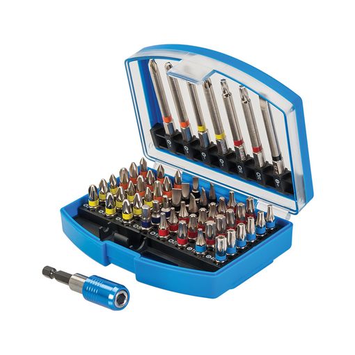 Conjunto de Pontas para Ferramenta Elétrica SILVERLINE 56 Peças Silverline - Acessórios para brocas e parafusadeiras - 56 peças, Phillips, pozidriv, torx, porta-pontas