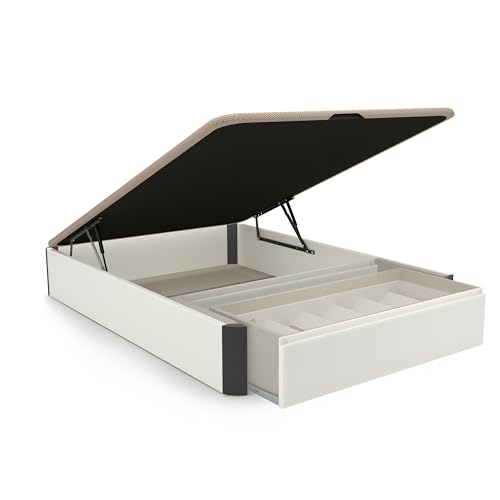 Canapé DUEHOME Luxury Premium (Branco - Grafite - 135x190x31cm) duehome - Camas e estruturas de cama - madeira, poliuretano, almofada, confortável