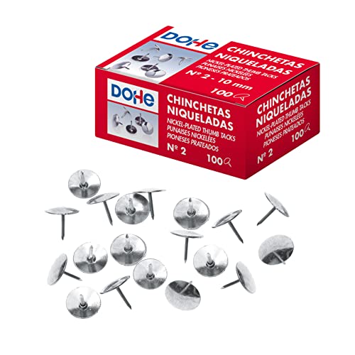 Pack 100 Chinchetas Niqueladas MTM (5,7 x 3,2 cm) DOHE - Alfinetes e tachas - pino, niquelado, 5,7 x 3,2 cm, aço inoxidável