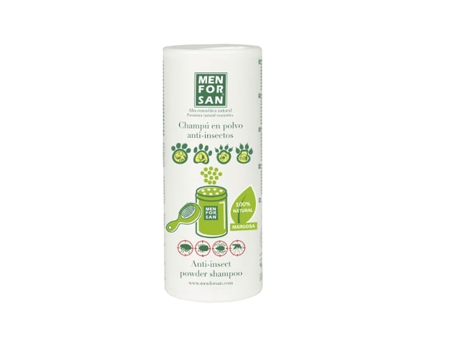 Champô em pó com repelentes para animais Menfor MENFORSAN - Controle de pulgas e carrapatos para animais de estimação - perfumado, 250g, repelente de insetos
