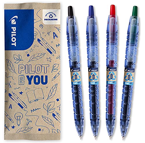 Caneta de Gel PILOT Flowpack 4uds B2P (Multicor) Pilot - Canetas - ponta de borracha, tinta à base de água, corrente fluida, plástico reciclado