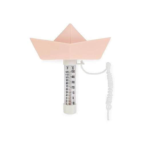 Balvi Termómetro Piscina Paper Boat Cor de Rosa Barco Flutuante de Origami Plástico 15X16 Cm Balvi Gifts S.L. - Termômetros domésticos - piscina, barco flutuante, origami, plástico