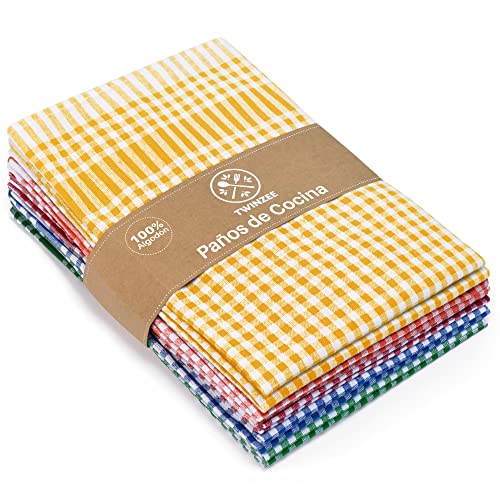Conjunto de 5 Tecidos de Cozinha em Quadrados TWINZEE BMS International - Panos de cozinha - conjunto, tecidos, cozinha, quadrados
