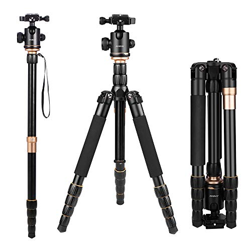 Tripé ANDOER 3-Legged Tripod (Alumínio - Altura Máxima: 162 cm) Andoer - Tripés e monopés - 162 cm, 5 kg, 360 graus, fixação rápida