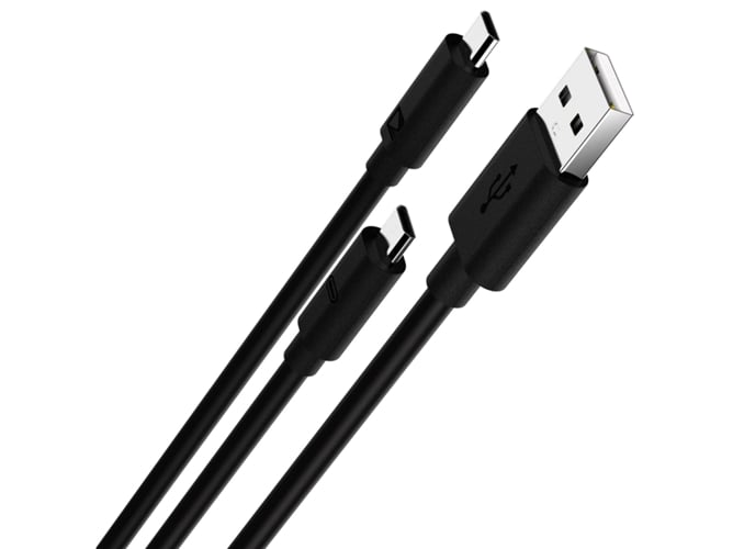 Cabo de Carregamento GIOTECK Dual Charger Cabo Gioteck - Cabos de armazenamento e transferência de dados - dual charger, usb, 3 metros, ps4, xbox one, Wii U