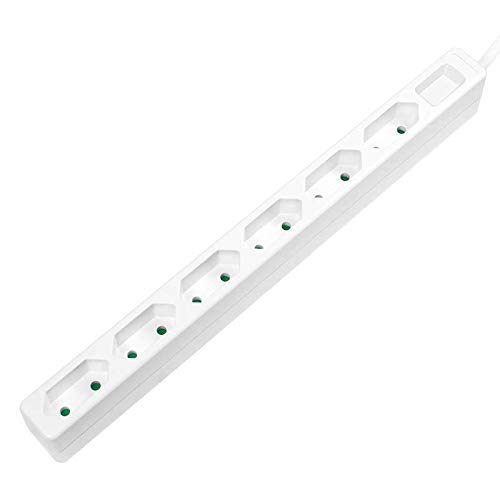 Extensão Elétrica FAÇONET 6 Tomadas Branco Faconet - Fios e cabos elétricos - 6 tomadas, design fino, segurança para crianças