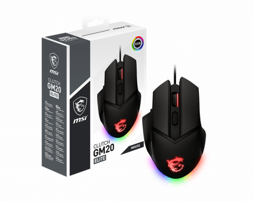 Rato Gaming MSI Clutch GM20 Elite - Preto MSI - Ratos e trackballs - gaming, msi, clutch