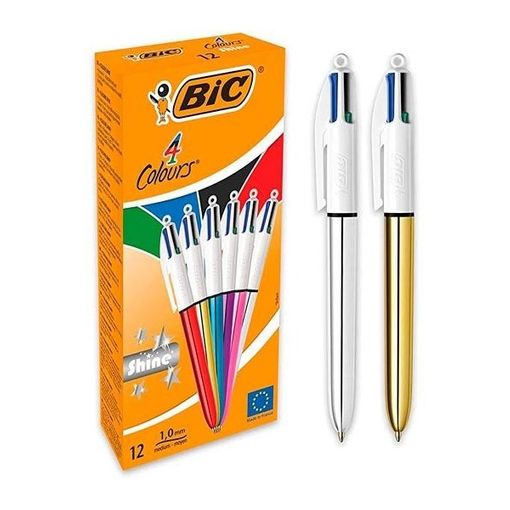 Bic 4 Cores Esferográfica Retrátil Caneta de Feltro Preta Azul Verde Vermelho BIC - Canetas - 4 cores, retrátil, ponta feltro, resistente ao calor
