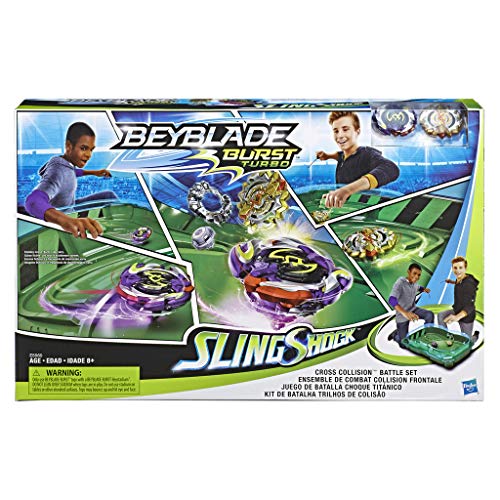 Estádio de Batalha BEYBLADE CROSS COLLISION Hasbro - Jogos - rampa dupla, lançadores Cross Collision, estúdio de batalha