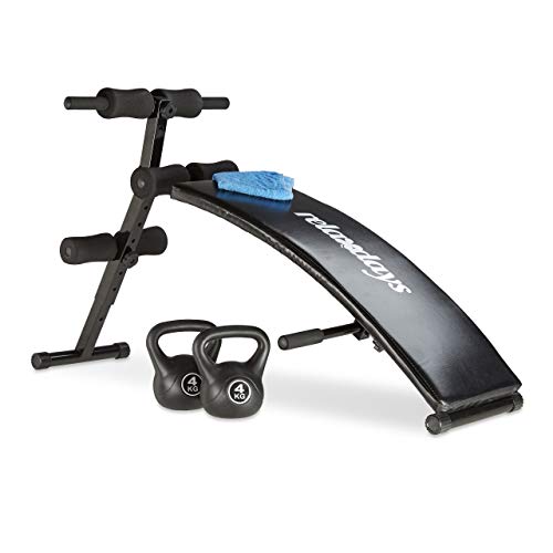 Banco de Musculação Relaxdays | Preto (Fitness e bem-estar) Relaxdays - Levantamento de peso - musculação, preto