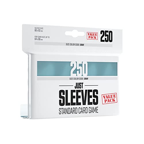 Pack de 250 Capas para Cartões JUST SLEEVES Transparente GAMEGENIC - Jogos de cartas - pack, 250 unidades, transparente, polipropileno