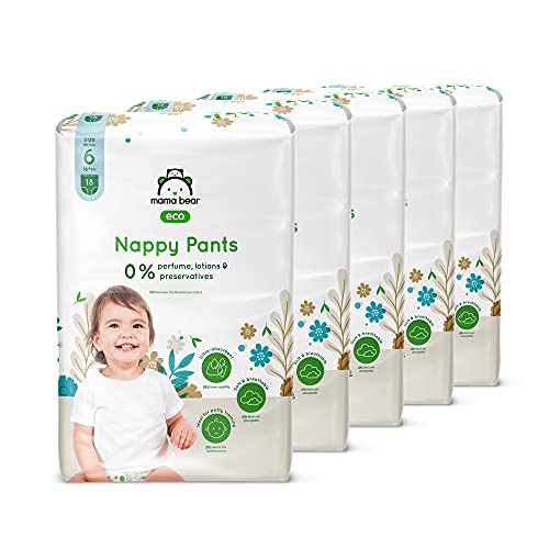 Fraldas para Bebé MAMAMA BEAR Eco Braga 6 (16-25 kg) Amazon EU Sarl - Fraldas - proteção dupla, tecido absorvente, tecido impermeável, tamanho adaptável