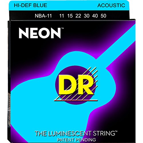 Guitarra Acustica DR Nba Hi Def Neon Blue 11-50 DR - Acessórios para guitarra - guitarra acústica, DR NBA, hi def, neon blue