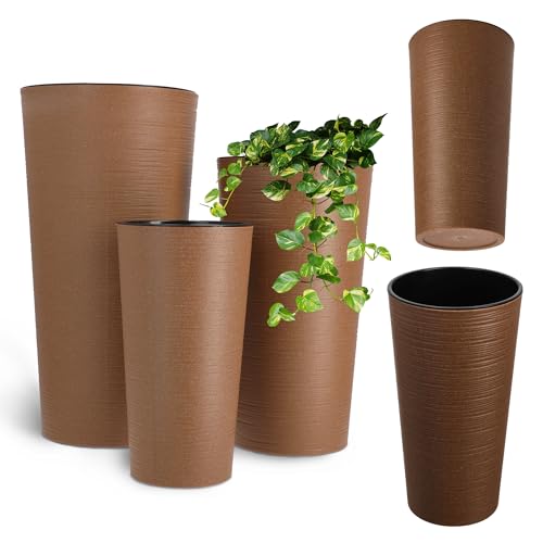 Vaso KADAX com Serpentina Madeira Castanho (19.25x30cm) KADAX - Móveis de exterior - madeira, castanho, 19.25x30cm