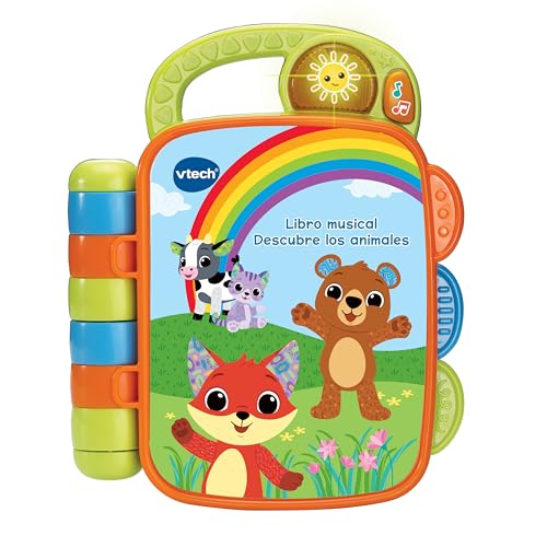 Livro VTECH Descubre Los Animales (Idade Mínima Recomendada: 1 ano) VTech - Brinquedos - livro, interativo, botão musical, canções, melodias