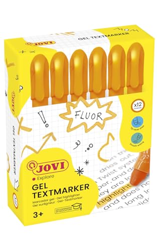 Marcadores Fluorescentes JOVI Gel (Laranja - Caixa de 12) Jovi - Instrumentos de escrita e desenho - fluorescentes, gel, laranja, caixa 12
