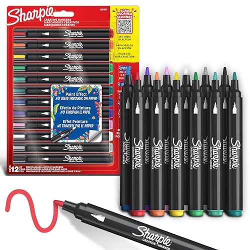 Canetas de Feltro SHARPIE Washable (Multicor - 12 Un) Newell Brands - Marcadores e marcadores de texto - washable, multicor, resistente à água