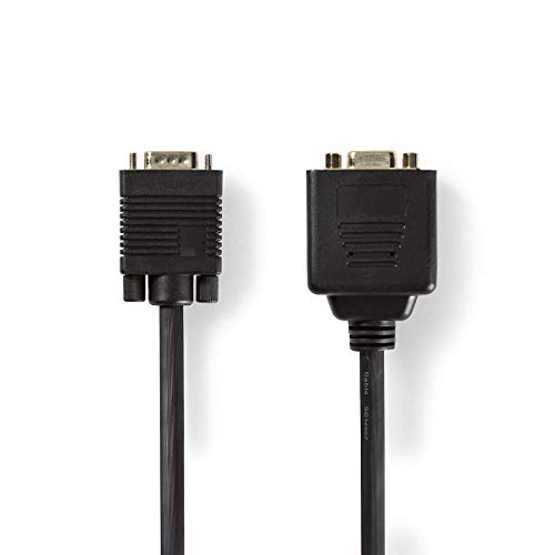 Cabo de Vídeo VALUELINE (VGA - 20 cm - Preto) NEDIS - Divisores e comutadores de áudio e vídeo - vga, 20 cm, preto