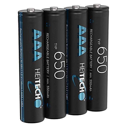 Pilhas Recarregáveis HEITECH 650 (4 unidades) HEITECH Promotion GmbH - Baterias - recarregável, ion-lítio, 650 mAh, 4 unidades