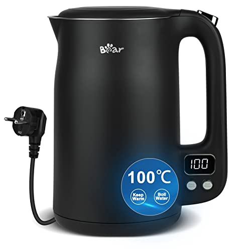 Chaleira elétrica de vidro sem fios Bear com 11 temperaturas | Prateado Bear Electric Appliance Co.,Ltd - Eletrodomésticos de cozinha - vidro, sem fios, 11 temperaturas