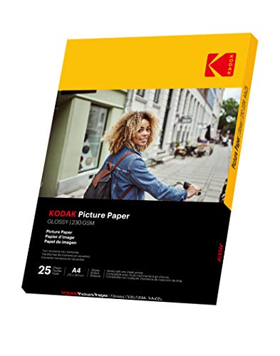 Papel Fotográfico KODAK Picture Brilliant A4 230 g/m² Branco (25 Folhas) Kodak - Papel de impressora e copiadora - 230 g/m², brilhante, impressora a jato de tinta, a4