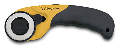 Faca Rotativa 3CLAVELES 216 (17cm - Aço Inoxidável) 3Claveles - Ferramentas de corte e relevo para artesanato - aço inoxidável, 17 cm