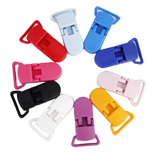 Conjunto de 20 Pinças para Chupeta WADY 10 Cores Wady - Cuidados com a higiene oral - conjunto, 20 pinças, cores diferentes, tamanhos variados, guardar chupinhas, bebé