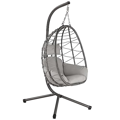Cadeira Suspensa HINHOCKER com Almofada (Gris) HinHocker - Móveis de exterior - suspensa, almofada, dobrável, armazenamento extraível