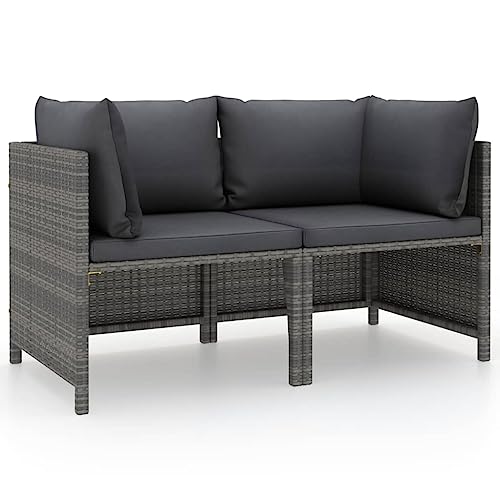 Conjunto de sofás e almofadas vidaXL | cinzento vidaXL - Móveis de exterior - sofá, almofadas, cinzento