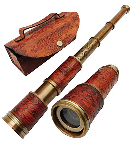 Telescópio de brincar ANTIQUE VIBES (3 anos) Antique Vibes - Telescópios - latão maciço, capa de pele autêntica