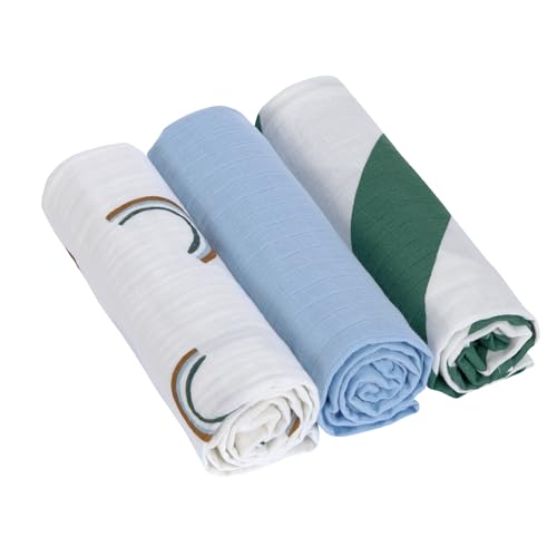 Manta para Bebés LAESSIG HAPPY RASCALS Azul Lässig - Roupa de cama e cama - algodão, lavável, secador, 85x85cm