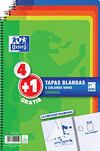 Caderno Espiral Oxford 80 Folhas (Recondicionado Como Novo) Oxford - Cadernos e bloco de notas - 80 folhas, espiral, macio, cinzento