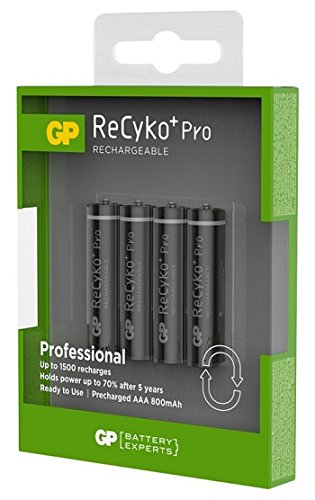 Pilha Recarregável GP-RECYKO+ (Verde - 1.5 V) GP - Baterias de uso geral - recarregável, 1.5v, 800mah, AAA, verde