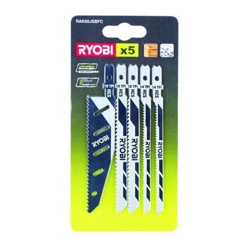 Conjunto de Lâminas para Serra Tico-tico RYOBI RAK05JSBFC Ryobi - Lâminas de serra - lâminas, serra tico-tico, Ryobi, conjunto de lâminas, metal, corte