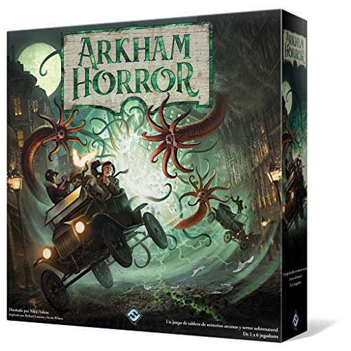 Jogo de tabuleiro ASMODEE Arkham Horror (14 anos) Asmodee - Jogos - jogo de tabuleiro, 14 anos, cooperativo, personagens únicas