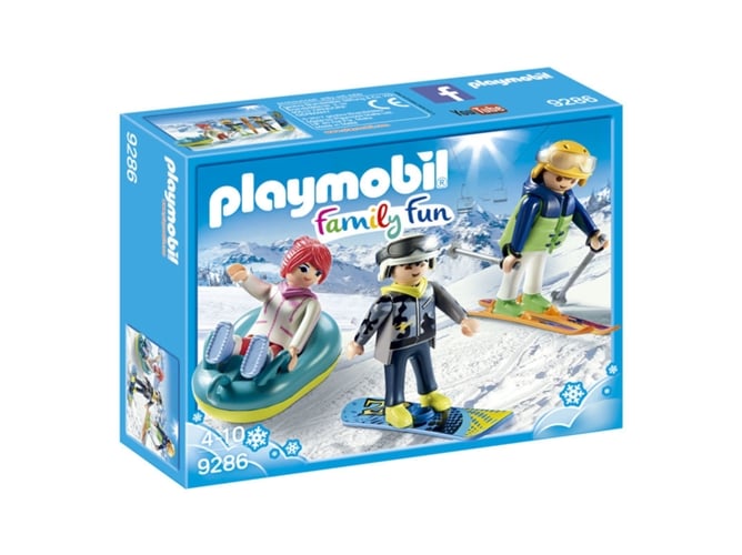 PLAYMOBIL: Família no Esqui 9286 (Idade Mínima: 4) PLAYMOBIL - Brinquedos - família, esqui, lago, surfista, prancha