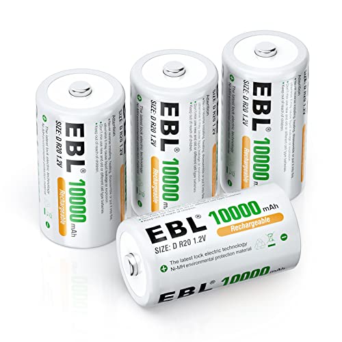 Pilha Recarregável EBL 10000mAh (4 unidades) EBL - Baterias de uso geral - 10000 mAh, 12V, ni-mh, 4 unidades