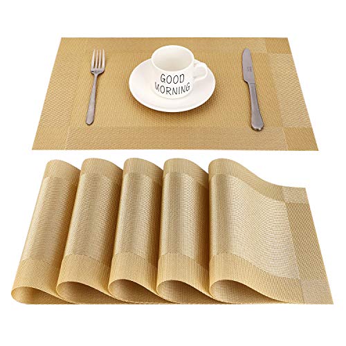 Conjunto de Guarda-Sol Individual (PVC) - Dourado CHAOCHI - Individuais - pvc, dourado, 6 peças, guarda-sol