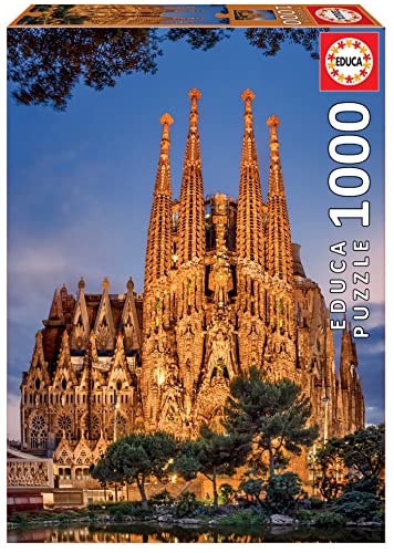 Puzzle Sagrada Familia 1000pz (Idade Mínima Recomendada: 12 anos) EDUCA - Quebra-cabeças - 1000 peças, cartão, autocolante, Sagrada Família, barcelona