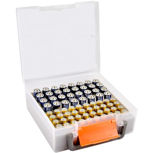 Caixa de Arrumação de Baterias AA/AAA 72 Unidades FULLCASE - Recipientes de armazenamento doméstico - caixa, arrumação, baterias aa, AAA, 72 unidades