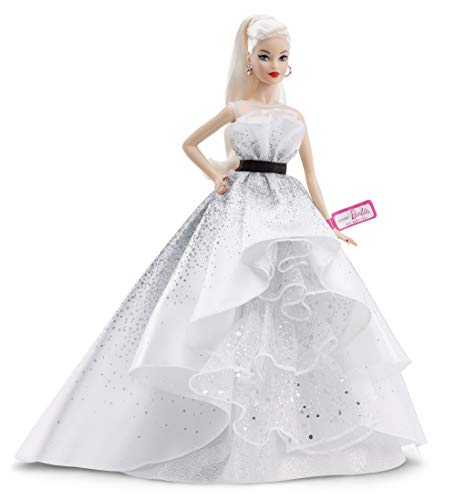 BARBIE: 60th Anniversary (Idade Mínima Recomendada: 3 anos) Mattel - Brinquedos - 60º aniversário, robe de balé, saia prateada, colar de diamantes