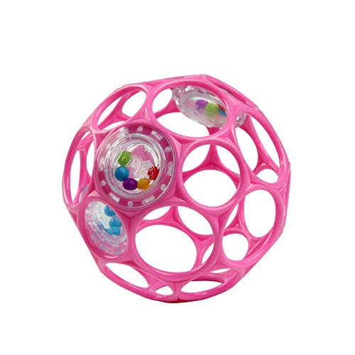 Brinquedo de Atividades para Bebé BRIGHT STARTS Oball (Rosa - 10 x 10 x 10 cm) Kids2 - Brinquedos - estimula sentidos, coordenação, texturas, cores