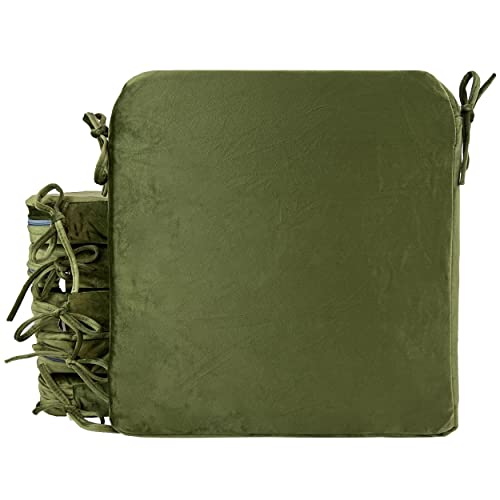 Conjunto de Almofadas MEISHIDA 6 Unidades (Verde) D.C. - Almofadas para cadeiras e sofás - verde, veludo, espuma removível, correias de sujecão