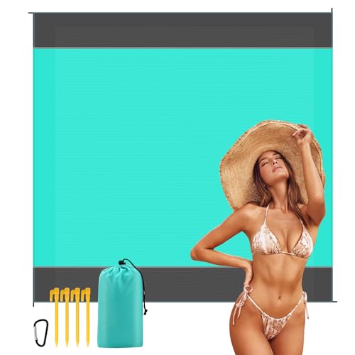 Manta de praia com fixação em 4 lugares | 250 x 200 cm Gowkeey - Mantas de piquenique - fixação, 250x200 cm