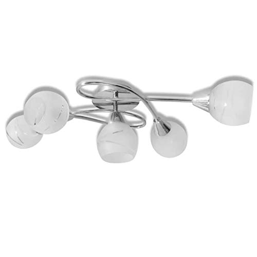 Candeeiro de Teto VIDAXL com Parede Vidro (Branco - 4 x 40 W - Material: Metal) vidaXL - Luminárias Decorativas - parede, vidro esférico, cromado, 40 W