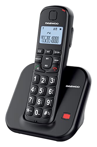 Telefone sem fio DECT DAEWOO DTD-7200 Preto Daewoo - Telemóveis - teclado grande, retroiluminado, audífonos, memória 50 números