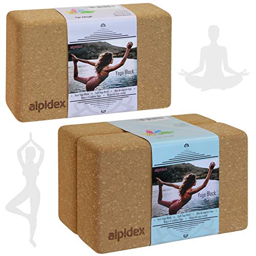 Alpidex Blocko de Yoga em Corte de Corco 23 X 14 X 7,5 Cm Individual e Conjunto ALPIDEX - Blocos de yoga e pilates - blocko, yoga, corpo, individual
